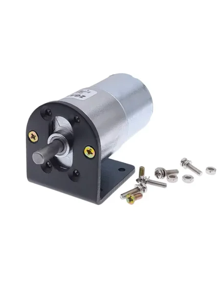 front view of GA37RG high torque dc gear motor with bracket