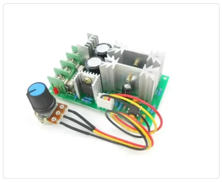 front view of DC motor speed regulator 12V 24V 36V 48V High power drive module PWM Motor speed controller 20A current regulator